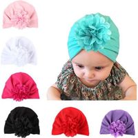 Lot de 7 bandeaux bébé fille turban bonnets de naissance chapeaux fleur mignon élastique enfant s