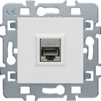 Mécanisme Rj45 Debflex Prise Réseau Rj45 Avec Cache Blanc Et Support Métal - Debflex