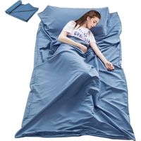 Drap de sac de couchage de voyage et de camping, drap d'hôtel léger, sac de couchage compact, léger et respirant, chaud et spacieux pour le camping, les auberges de jeunesse et les pique-niques, sacs