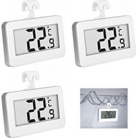 3-Piece Digital Thermometer for Refrigerator and Freezer LCD Digital Mini Fridge Thermometer with Hook and Easy Read Display, Ideal for Kitchen Temperature Range 20°C to 50°C
