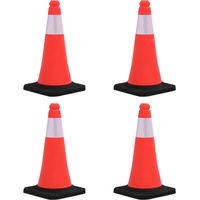 vidaXL Reflective Traffic Cones with Heavy Bases 4 pcs 50 cm