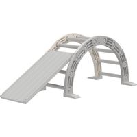 Escalada Enfant 18-48 Mois 4-en-1 Arc Mecedora Rampa Tobogán 164x70x57 cm Gris Blanc