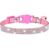 5 Pcs Collier pour chien et chat - Collier en velours doux et cristal - Rose