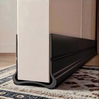 Joint d'étanchéité inférieur de porte gris de 93 cm, joint en silicone (noir)