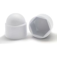 25 Pièces Cache Ecrou Blanc, Cache-écrous M6, Pour Clé De 10 mm, Capuchons De Protection Plastique Cache Boulon Pour Recouvrir Les écrous et Les Têtes De Vis Hexagonales