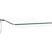 Auvent rétractable Marquise - Blanc 300 x 250 cm Tissu et Aluminium fr3335 - Maison La Vie