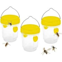 Piege Frelon Asiatique,Piege A Guepes Et Frelons Exterieur À Suspendre,Kit Piege A Frelon pour Bouteille Plastique Interieur, Piege Moustique, Mouche, Moucheron ,3PC