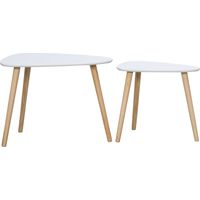 Jeu de 2 Tables d'appoint Nido 59,5x39,5x45 cm et 44,5x28,5x40 cm Blanc
