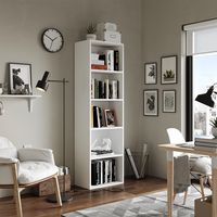 Étagère à livres Bob, Blanc, 40 x 132 cm avec 5 compartiments, Vicco