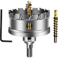 Sega a tazza in carburo di tungsteno da 60 mm, punta per sega a tazza TCT con 2 punte pilota placcate in titanio per acciaio inossidabile, lamiera, metallo