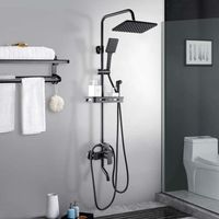 Augienb – Colonne de douche thermostatique chromée – Système de douche avec pommeau réglable – Robinetterie en laiton massif – Technologie de contrôle thermostatique