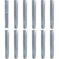 Wickey Ground anchor post anchor set SolidLock for climbing frame & swing set, angle anchor for play tower & garden fence - 12 - piece