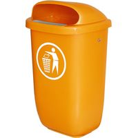 Poubelle BRB pour l'extérieur, capacité 50 litres, conforme à la norme DIN 30713, couleur orange