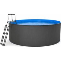 Piscine hors-sol acier ronde anthracite 360 x 120 cm