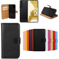 Étui portefeuille pour Samsung Galaxy S22 - Couleur : Orange, pour Samsung S22 5G