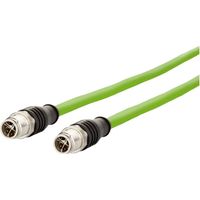 Metz Connect 142M2X11020 M12 Câble réseau, câble patch CAT 6a S/FTP 2.00 m vert gaine PUR, résistant aux acides, résistant à l'ozone, résistant C873402
