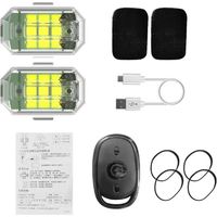 2pcs LED Strobe Light Car Warning Light Rechargeable Night Light Aircraft Lights with 7 Light Colors-2pcs-