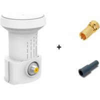 LNB Single 0,1 dB Full HD 4K Ultra HD Redline WL1 + 1 Fiche F Or + Capuchon de Protection Etanchéité