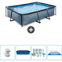 Exit-toys Piscina Exit Rettangolare - Effetto pietra - 300x200x65 cm - 7-pezzi SCB1