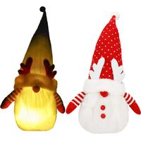 WICHTEL ZWERGE WEIHNACHTLICHE leuchtende 37cm GNOME LED Dekoration GESCHENK FÜR WEIHNACHTEN