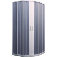Halbrund Duschkabine aus pvc mit Faltduschtür weiss h 185 mod. Flex mit zentraler Öffnung 90x70 cm