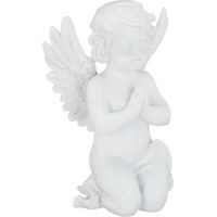 Relaxdays – Figurine de jardin ange prieur en pierre artificielle – Résistante aux intempéries et au gel – Dimensions 36x22,5x17 cm – Décoration balcon et terrasse
