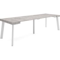 Skraut Home - Consolle allungabile, Tavolo consolle allungabile , 260, Per 12 persone, Gambe in legno, Stile moderno, Grigio Cemento