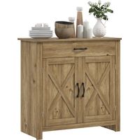 Credenza Cucina Country con Armadietto a 2 Ante e Cassetto, 80x39.7x80cm, Color