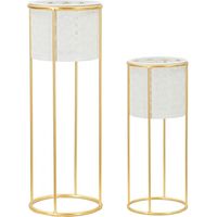 Metall-Blumenständer WHITY, 2er-Set, weiß, Ø 17x46 und 14x34 cm