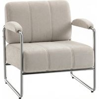 Poltrona Salotto e Poltroncina Camera da Letto in Ciniglia Morbida, Beige