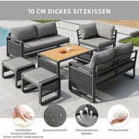 Set de chaises de jardin, ensemble de meubles pour 6 à 7 personnes. Chaise de jardin faite de fil tissé à la main. Meuble résistant au temps, en fer. Comprend des coussins doux pour le dossier et les