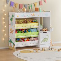 Estantería infantil Søndreland 80x90x30 cm - Motivo de dinosaurio