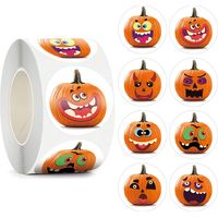 Autocollants citrouilles, autocollants d'Halloween, 500 pièces