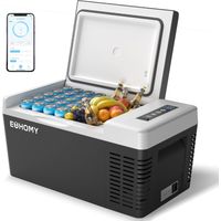 Glacière à compresseur EUHOMY 18 L, réfrigérateur de voiture -20 °C à 20 °C, avec contrôle par application WiFi pour camping