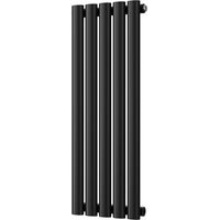 Omeara - Black Designer Radiator H800mm x W290mm Single Panel