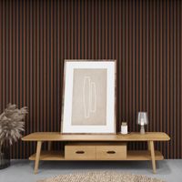 Panel revestimiento pared 270x12.2x2 cm alistonado efecto madera poliestireno Calora Wide Line Dark (0.33 m²)