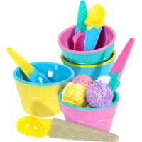 Eisschalen für 4 Personen, Eis-Servier-Set, bunt