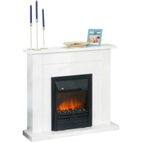 Cheminée électrique décorative 2 configurations de chaleur temporisateur flamme réglable 102x30x95cm blanc