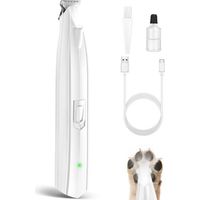 Tondeuse à poils sans fil pour animaux avec lumière LED, rasoir rechargeable silencieux pour les yeux, le visage et les oreilles, ,p