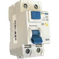 Interrupteur différentiel 40A bipolaire 30mA type A – Bornes à vis alignées – Norme CE – Protection contre les surcharges – Alternative Elec