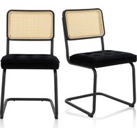 SMARTUE Lote de 2 Sillas – Dale un Nuevo Estilo a tus Comidas con un Confort Refinado, Negro