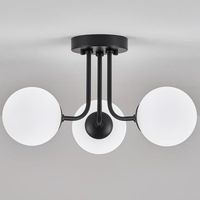 Suspension à 3 lampes dimmable 2PCS avec source lumineuse, 3000-6000K, plafonnier semi-encastré, G9, pour la chambre et le salon, noir