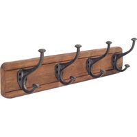 Signes Grimalt Perchero Adorno Pared Percha 4 Pomos Percheros Marrón 10x55x12cm 34302