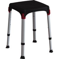sgabello regolabile da bagno quadrato nero, 30,5x30,5x39/54 cm