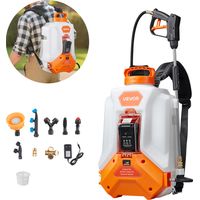 VEVOR Pulverisateur a Dos Electrique a Batterie 16 L, Reglable 0-6,2 bar, avec 2 Lances, 8 Buses, Batterie 21 V 4 Ah, Pulverisateur Portable pour Jardin, Pelouse, Desherbage, Pulverisation, Nettoyage