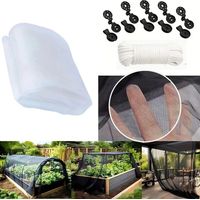 2.44m Outdoor Insect Netting - Plant, Mosquito and Vegetable Protection Net - Bird Netting - Mosquito Netting (White)