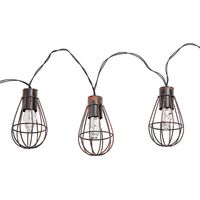 30x LEDs Solar Lichterkette Aussen Solarlampe Garten Dekoration Retro Stil, Metall rost, LED warmweiß, L 200 cm