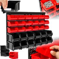 Étagère murale avec bacs de rangement 31 pièces en polypropylène noir