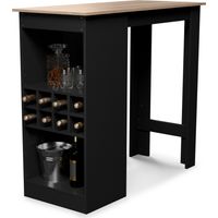 Blumfeldt – Table haute de bar 110 cm – 3 étagères réglables – Revêtement mélaminé brillant – Facile à assembler – Style industriel pour cuisine