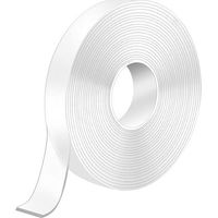 5M Scotch Double Face Extra Fort, 5M x 2CM x 2MM Scotch Transparent Double Face Lavable, Réutilisable Ruban Adhésif Double Face Accroche Tableau Sans Percer pour Cadre Photo Tapis